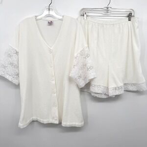 Vintage Granada Top Short Set XL Terry Cover Up Lounge Beach Cruise Resort USA
